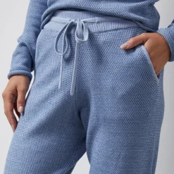 MONROW Soft Knit Textured Cuffed Jogger LIGHTBLUE Cheap